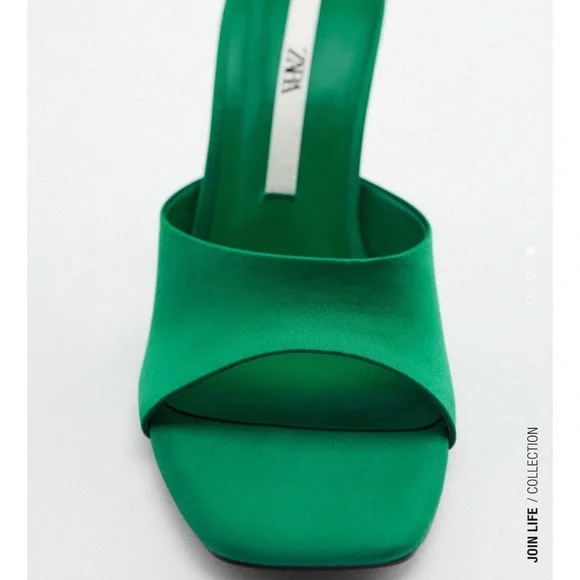 ZARA Heeled Sandals Green - Picture 2 of 3